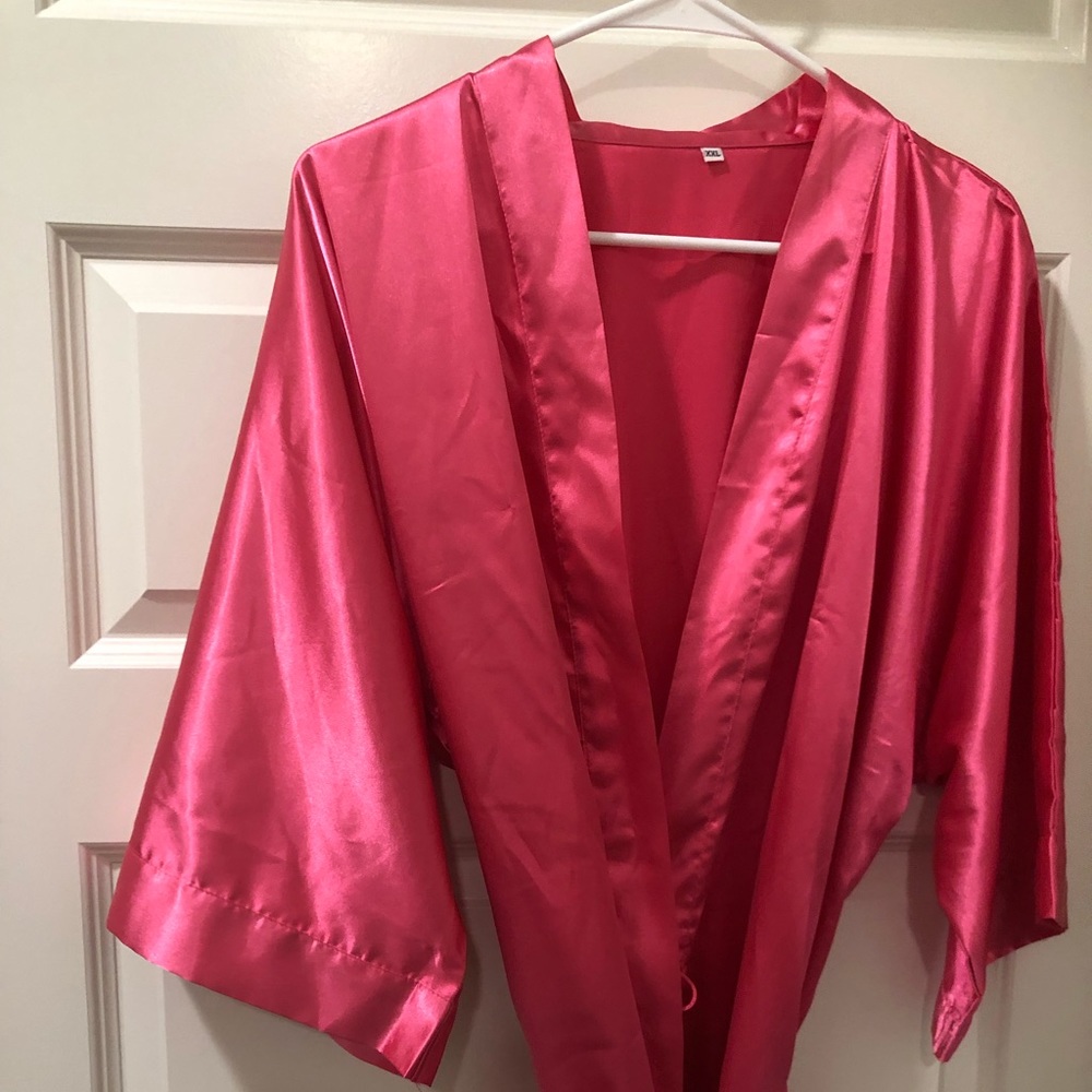 Women’s Hot Pink Silk Robe.